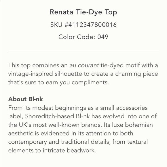 NWT Anthropologie Renata Tie-Dye Top - Picture 3 of 8